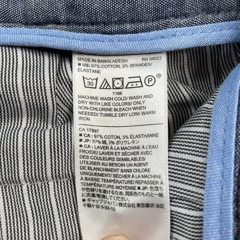 Banana Republic Mason Chino Pant 31x29 Paris Gray MicroPrint Cotton Stretch-READ